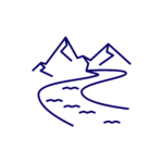 mountains and river icon