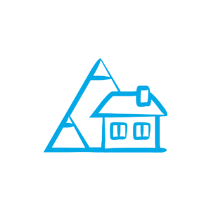 house by mountains icon